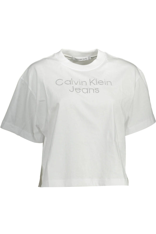 White Cotton Women T-Shirt