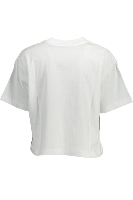 White Cotton Women T-Shirt