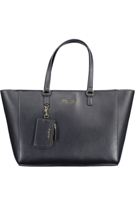 Blue Polyester Women Handbag