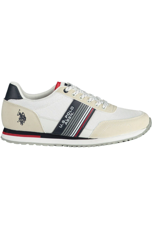 White Polyester Men Sneaker