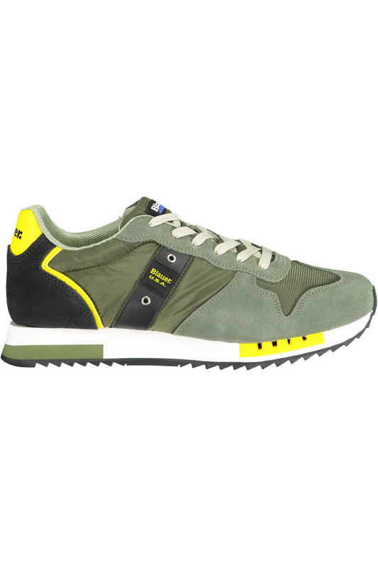 Green Polyester Men Sneaker