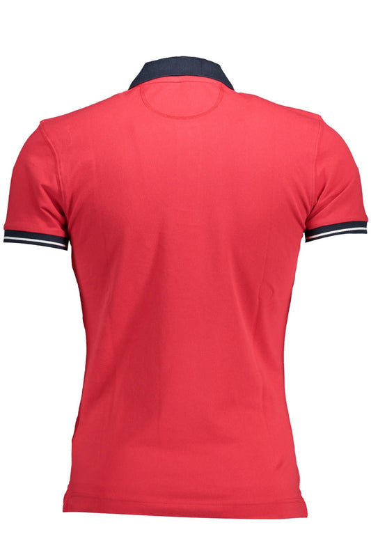Red Cotton Men Polo Shirt