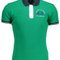 Green Cotton Men Polo Shirt
