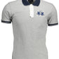 Gray Cotton Men Polo Shirt