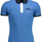 Blue Cotton Men Polo Shirt