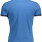 Blue Cotton Men Polo Shirt