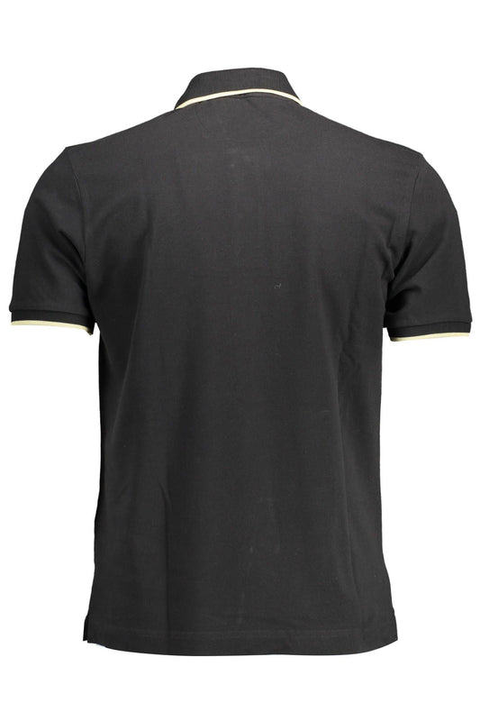 Black Cotton Men Polo Shirt