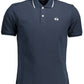 Blue Cotton Men Polo Shirt