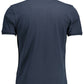 Blue Cotton Men Polo Shirt