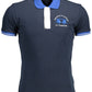 Blue Cotton Men Polo Shirt