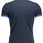 Blue Cotton Men Polo Shirt
