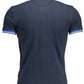 Blue Cotton Men Polo Shirt
