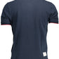 Blue Cotton Men Polo Shirt
