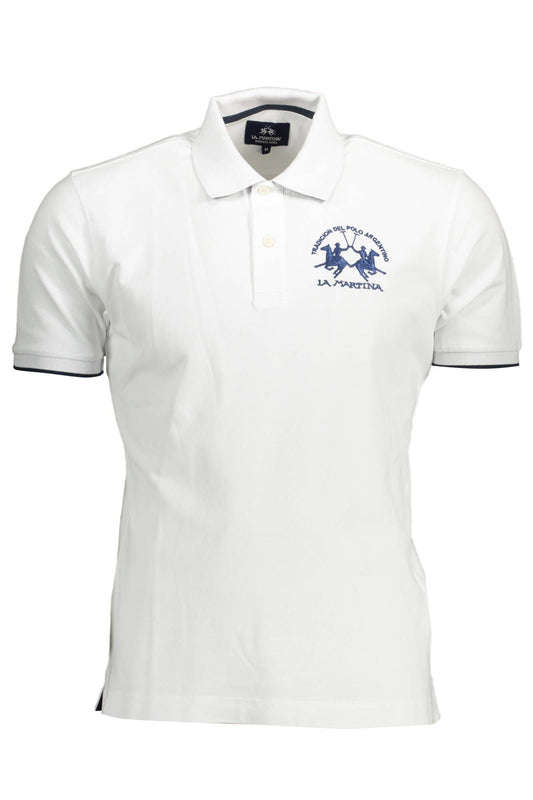 White Cotton Men Polo Shirt