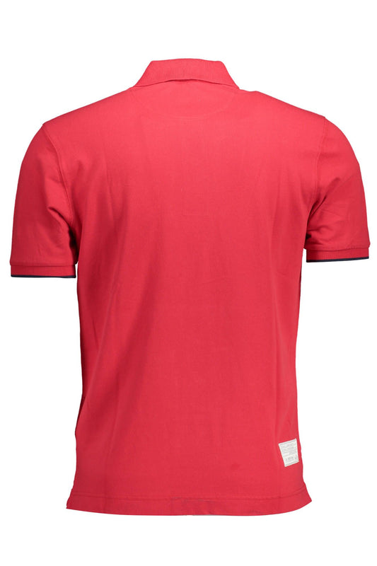 "Red Cotton Men Polo Shirt"