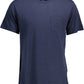 Blue Cotton Men T-Shirt