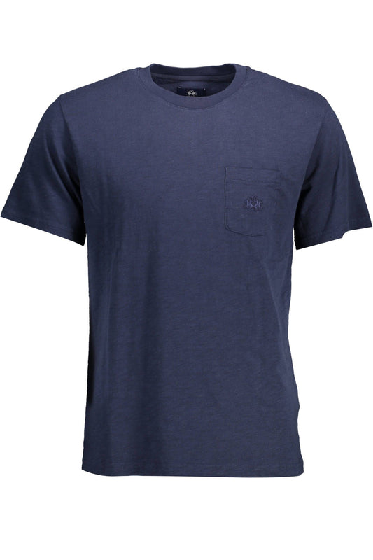 Blue Cotton Men T-Shirt