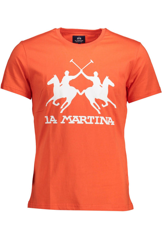 Orange Cotton Men T-Shirt