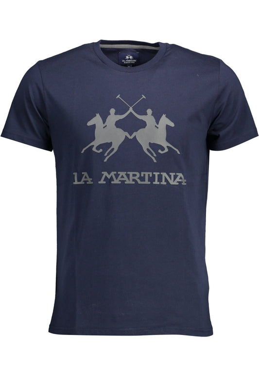 Blue Cotton Men T-Shirt