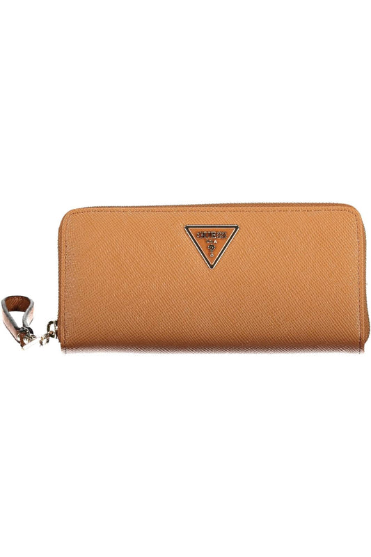 Brown Polyurethane Women Wallet