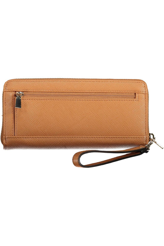 Brown Polyurethane Women Wallet