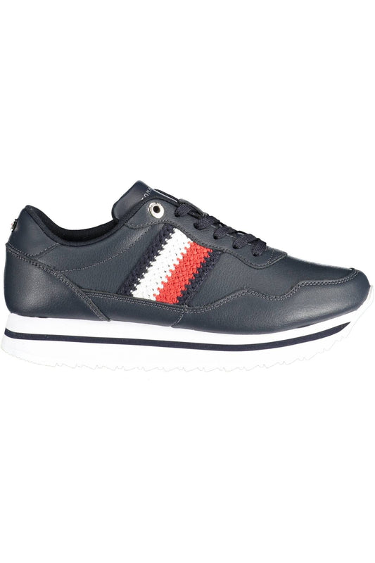 Blue Leather Women Sneaker