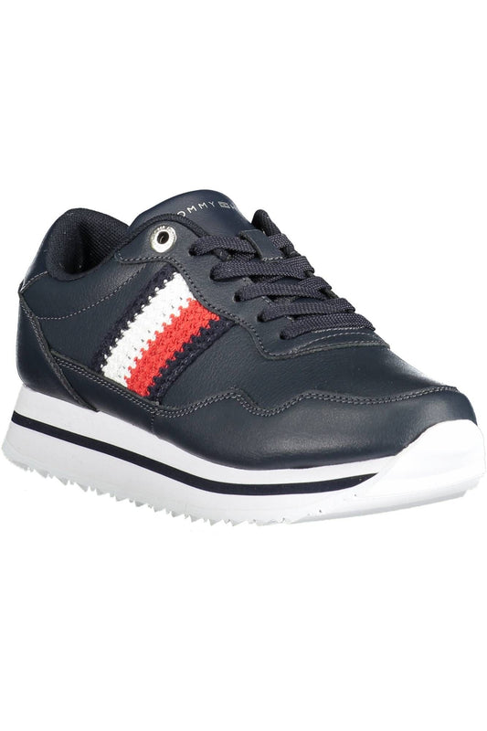 Blue Leather Women Sneaker