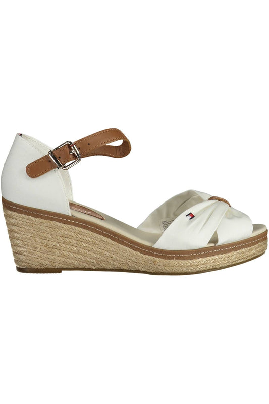 White Cotton Women Sandal