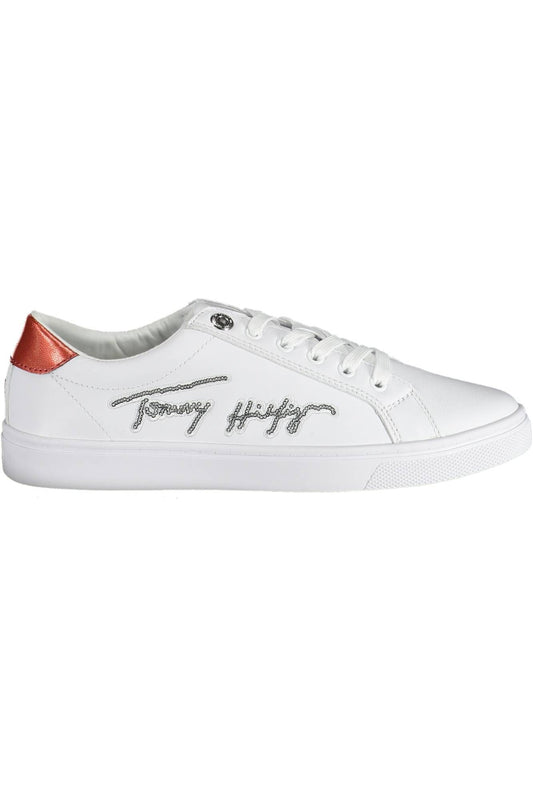 White Polyester Women Sneaker