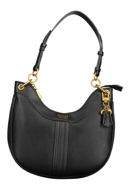Black Polyurethane Women Handbag