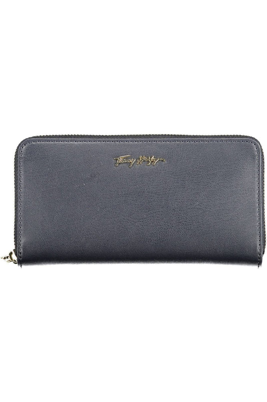 Blue Polyurethane Women Wallet