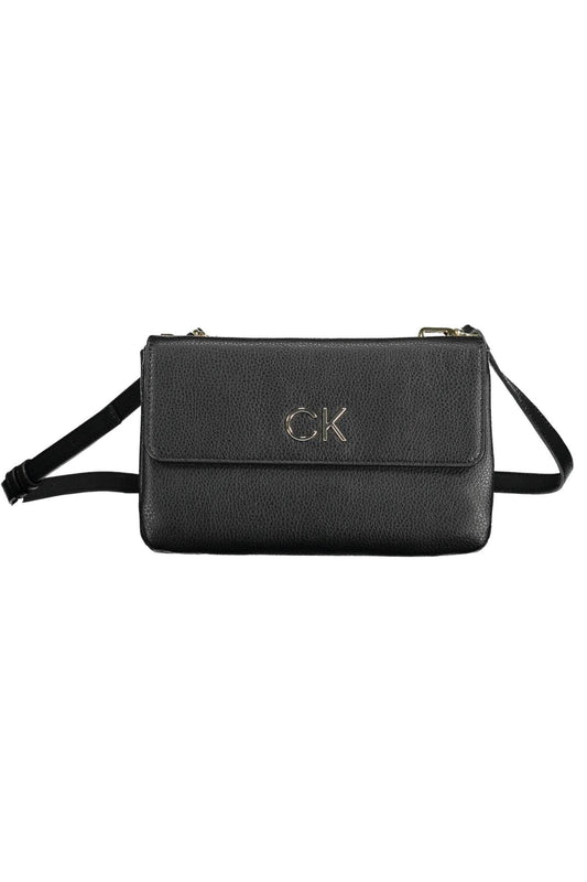 Black Polyester Women Handbag