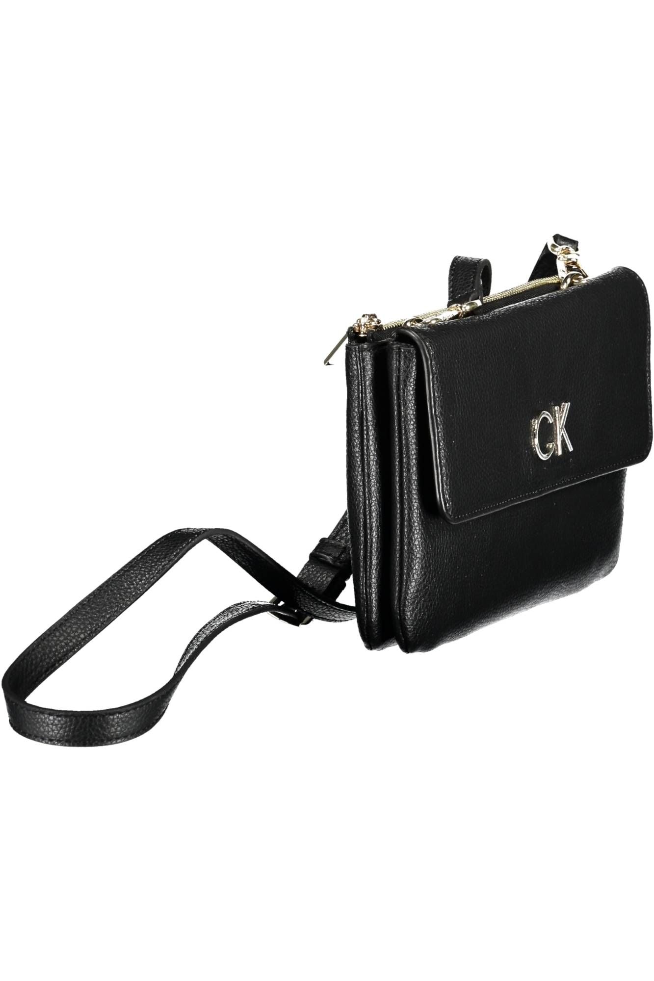 Black Polyester Women Handbag