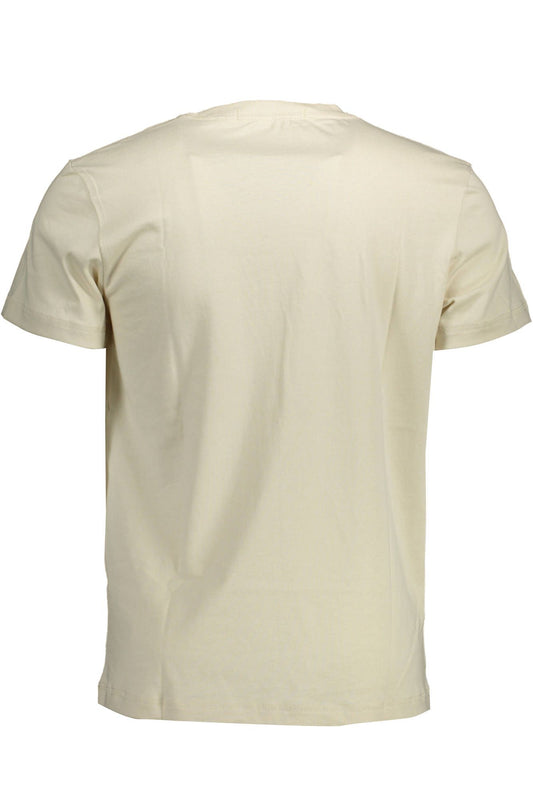 Beige Cotton Men T-Shirt