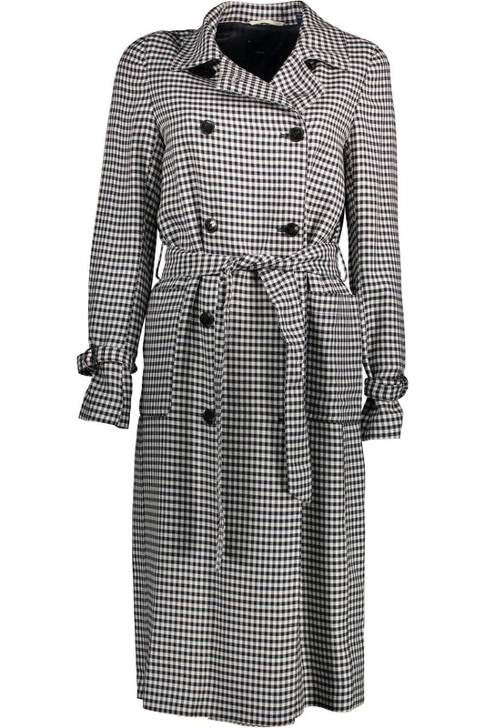 Blue Viscose Women Coat