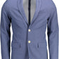 Blue Polyester Men Jacket
