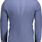 Blue Polyester Men Jacket