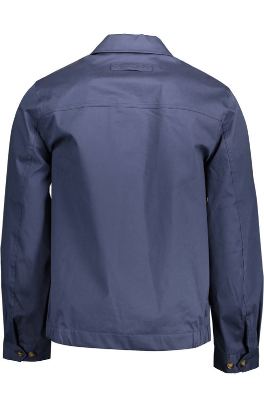 Blue Cotton Men Jacket