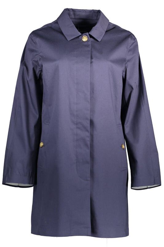 Blue Cotton Women Coat