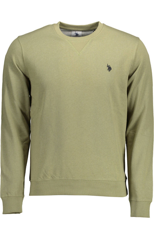 Green Cotton Men Sweater