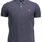 Blue Cotton Men Polo Shirt