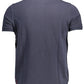 Blue Cotton Men Polo Shirt