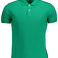 Green Cotton Men Polo Shirt