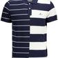 Blue Cotton Men Polo