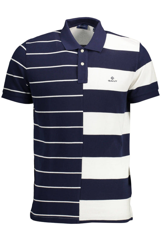 Blue Cotton Men Polo