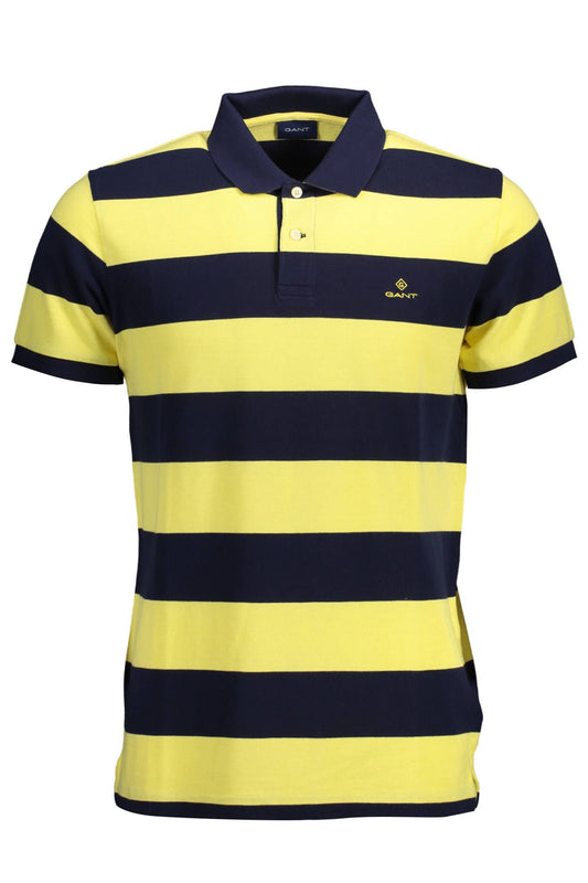 Yellow Cotton Men Polo Shirt