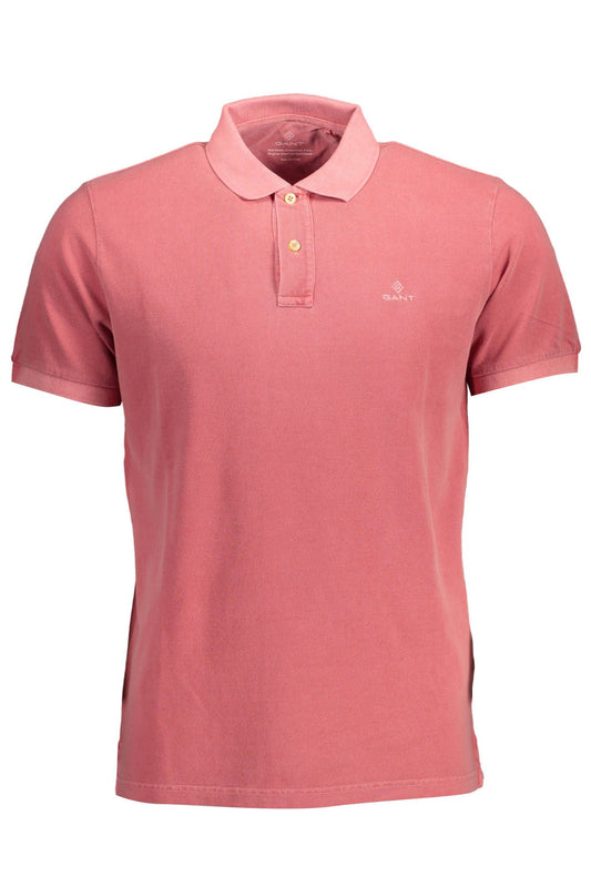 Pink Cotton Men Polo Shirt