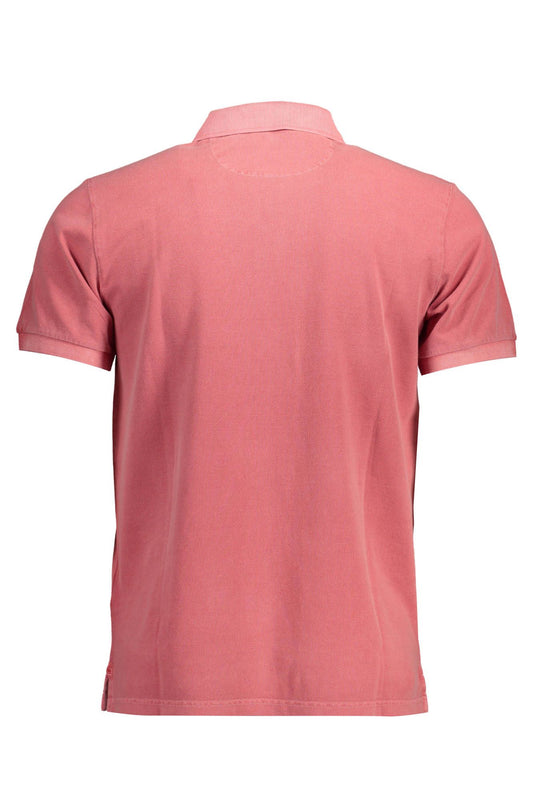 Pink Cotton Men Polo Shirt