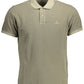 Green Cotton Men Polo Shirt