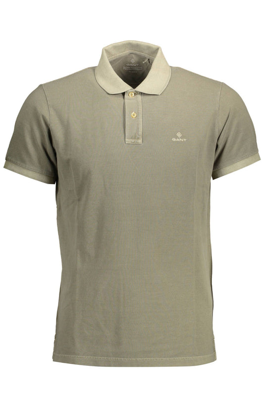 Green Cotton Men Polo Shirt